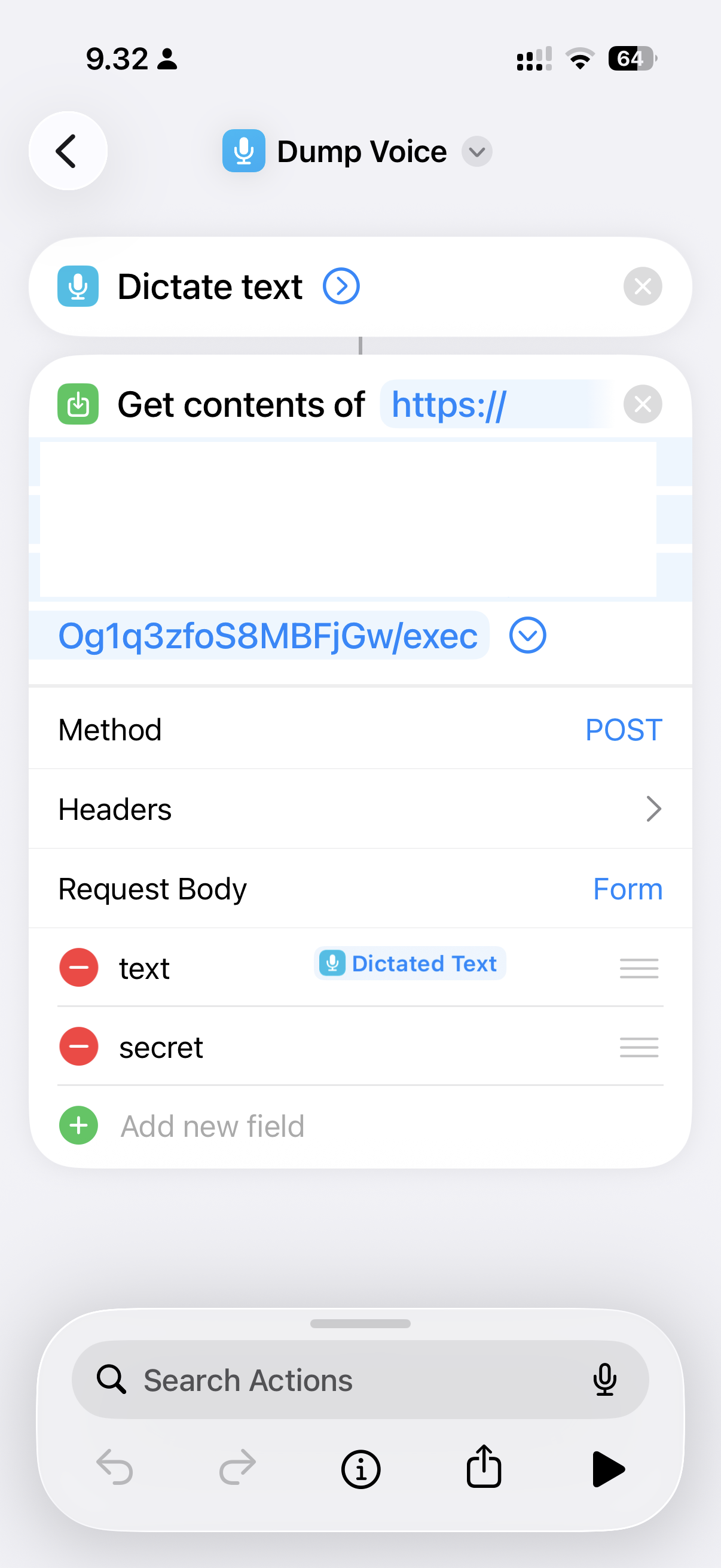 Shortcut editor for dump voice